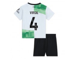 Liverpool Virgil van Dijk #4 kläder Barn 2023-24 Bortatröja Kortärmad (+ korta byxor)